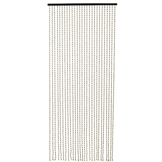 Novecrafto Wooden Beaded Door Curtain with Hooks - Handmade Hanging Curtain Beads for Doorways, Room Partition in Black - image 1