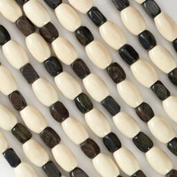 Novecrafto Wooden Beaded Door Curtain with Hooks - Handmade Hanging Curtain Beads for Doorways, Room Partition in Black - thumbnail 2