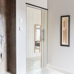 Novecrafto Wooden Beaded Door Curtain with Hooks - Handmade Hanging Curtain Beads for Doorways, Room Partition in Black - thumbnail 3