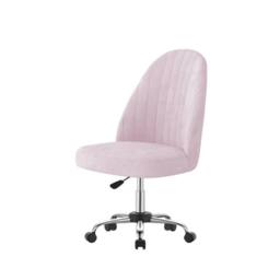 FLAVORA Pink-Makeup Vanity Chair Adjustable Desk Chair For Bedroom in Pink - Size: 0.6m2