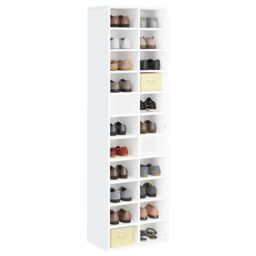 Berkfield Home Shoe Cabinet White 54x34x183 cm Engineered Wood - Size: 54 x 34 x 183 cm - thumbnail 3