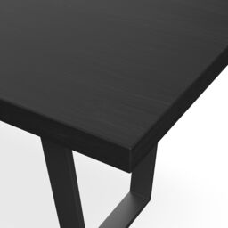 More4Homes Aria Dining Table & Chairs - Black Table Top w Black Legs + Monza Linen Dining Chair Set Of 4 in Charcoal - thumbnail 4