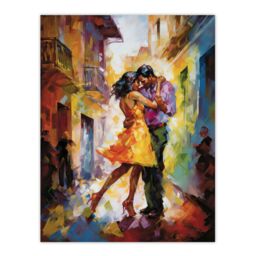 "Artery8 Wall Art Print Salsa Latin Street Dance Colourful Dancing Painting Rhythm Body Energy Theatre Arts Artwork Poster - Size: W18"" x H24""" - thumbnail 1