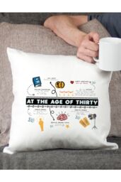 Afewhometruths 30th Birthday Fun Facts Cushion Gift in Off-White - Size: 40 cm x 40 cm - thumbnail 1