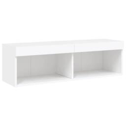 Berkfield Home TV Cabinet with LED Lights White 100x30x30 cm - Size: 100 x 30 x 30 cm - thumbnail 7