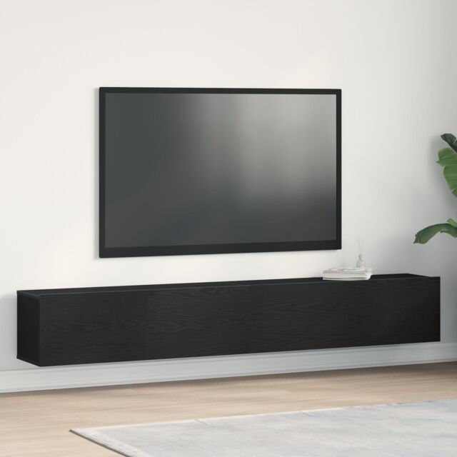 Berkfield Home TV Cabinets 2 pcs Black Oak 100x30x30 cm Engineered Wood - Size: 100 x 30 x 30 cm - image 1