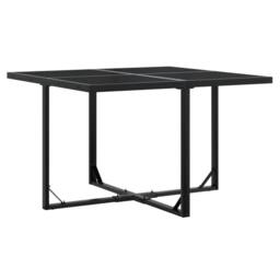 Berkfield Home 5 Piece Garden Dining Set Black Poly Rattan - thumbnail 3