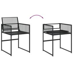 Berkfield Home 5 Piece Garden Dining Set Black Poly Rattan - thumbnail 8