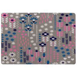 Benjamin Tate Design Selection Of Flowers In Pink Blue & White Rug in Natural - Size: Large - thumbnail 1