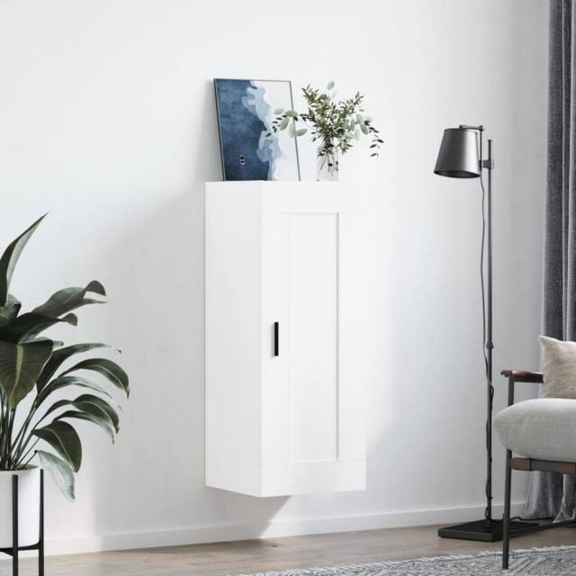 Berkfield Home Wall Mounted Cabinet White 34.5x34x90 cm Engineered Wood - image 1