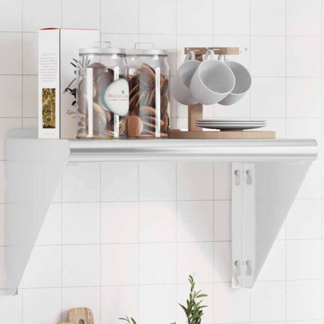 Berkfield Home Wall Shelf 50x30x31 cm Silver Stainless Steel - Size: 50 x 30 x 31 cm - image 1