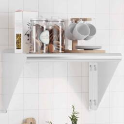 Berkfield Home Wall Shelf 50x30x31 cm Silver Stainless Steel - Size: 50 x 30 x 31 cm - thumbnail 1