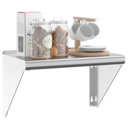 Berkfield Home Wall Shelf 50x30x31 cm Silver Stainless Steel - Size: 50 x 30 x 31 cm - thumbnail 4