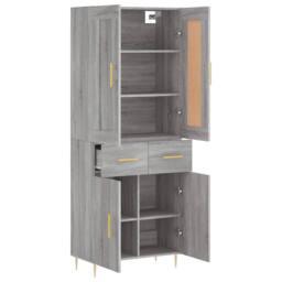 Berkfield Home Highboard Grey Sonoma 69.5x34x180 cm Engineered Wood - thumbnail 4