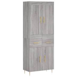 Berkfield Home Highboard Grey Sonoma 69.5x34x180 cm Engineered Wood - thumbnail 1