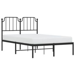 Berkfield Home Metal Bed Frame with Headboard Black 120x190 cm Small Double - thumbnail 3