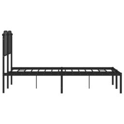 Berkfield Home Metal Bed Frame with Headboard Black 120x190 cm Small Double - thumbnail 6