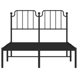 Berkfield Home Metal Bed Frame with Headboard Black 120x190 cm Small Double - thumbnail 5