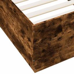 Berkfield Home Bed Frame without Mattress Smoked Oak 100x200 cm in Brown - thumbnail 7