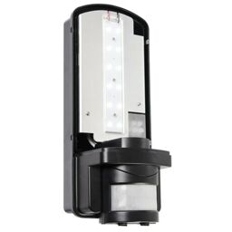 Loops BLACK IP44 Outdoor Wall Bulkhead Light & 10m PIR Motion Sensor 6W Daylight LED - thumbnail 4