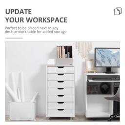 KORVIXA White Vertical Filing Cabinet with 7 Drawers - Size: 0.6m2 - thumbnail 3