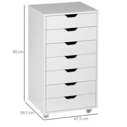 KORVIXA White Vertical Filing Cabinet with 7 Drawers - Size: 0.6m2 - thumbnail 2