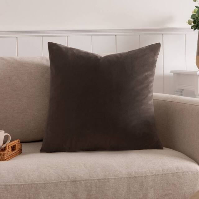 Paoletti Sunningdale Plain Velvet Cushion in Black - Size: 50 cm x 50 cm - image 1