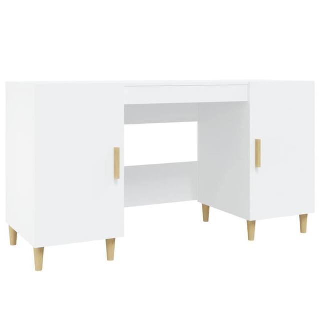 Berkfield Home Desk White 140x50x75 cm Engineered Wood - Size: 140 x 50 x 75 cm - image 1