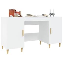 Berkfield Home Desk White 140x50x75 cm Engineered Wood - Size: 140 x 50 x 75 cm - thumbnail 5