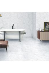 Living and Home 24Pcs Square Self Adhesive Stone Effect PVC Floor Tiles in Light Grey - thumbnail 2