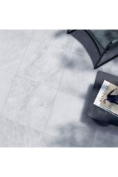 Living and Home 24Pcs Square Self Adhesive Stone Effect PVC Floor Tiles in Light Grey - thumbnail 3
