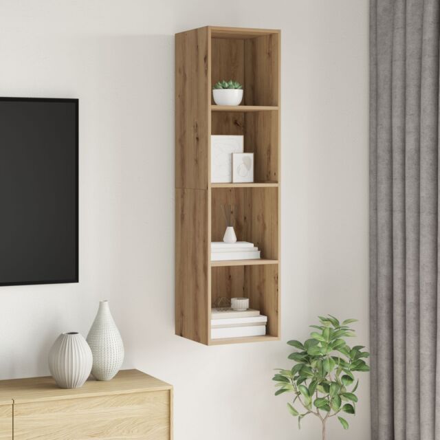 Berkfield Home TV Cabinet Artisan oak 37 x 37 x 142.5 cm Engineered wood in Brown - image 1