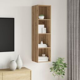 Berkfield Home TV Cabinet Artisan oak 37 x 37 x 142.5 cm Engineered wood in Brown - thumbnail 1