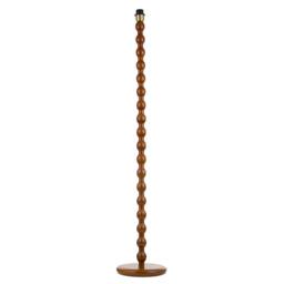 Happy Homewares Classic Mahogany Wooden Classic Floor Light Base with Ball Pole Design in Brown - thumbnail 1
