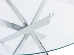 Vente-unique 4-Seater Round Dining Table - Tempered Glass & Chromed Metal in Clear - thumbnail 6