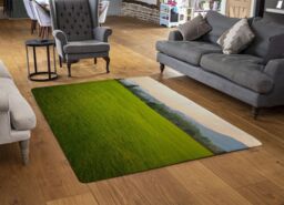 Benjamin Tate Design Image Of Lush Grass Field Designer Rug in Natural - Size: Large - thumbnail 2