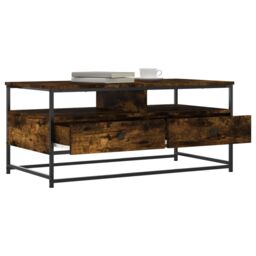 Berkfield Home Coffee Table Smoked Oak 100x51x45 cm Engineered Wood in Brown - Size: 100 x 51 x 45 cm - thumbnail 4