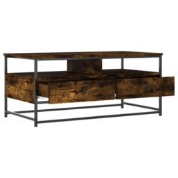 Berkfield Home Coffee Table Smoked Oak 100x51x45 cm Engineered Wood in Brown - Size: 100 x 51 x 45 cm - thumbnail 5