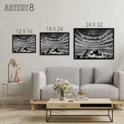 "Artery8 New York Metropolitan Opera Hoffmann Concert Framed Canvas Wall Art Print in Grey - Size: W12"" x H16""" - thumbnail 4
