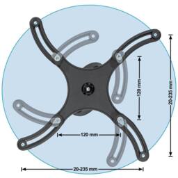 tectake Projector Ceiling Mount in Black - thumbnail 4