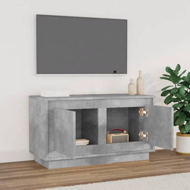 Berkfield Home TV Cabinet Concrete Grey 80x35x45 cm Engineered Wood - Size: 80 x 35 x 45 cm - image 1