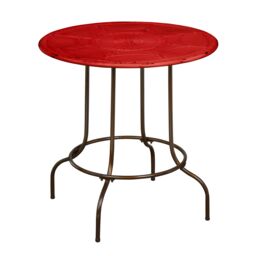Orsina Industrial Style Red Metal Table, Stable Constructed Kitchen Side Table, Robust Breakfast Corner Table - thumbnail 1
