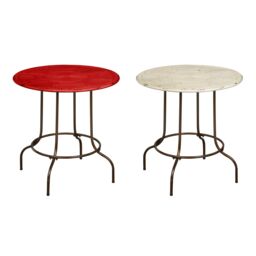 Orsina Industrial Style Red Metal Table, Stable Constructed Kitchen Side Table, Robust Breakfast Corner Table - thumbnail 2