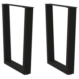 Berkfield Home Dining Table Legs V-Shape 2 pcs Black 60x(72-73.3) cm Steel - thumbnail 1