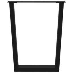 Berkfield Home Dining Table Legs V-Shape 2 pcs Black 60x(72-73.3) cm Steel - thumbnail 5