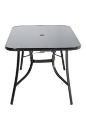 Living and Home Rectangular Metallic Garden Dining Table in Black - thumbnail 4