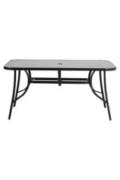 Living and Home Rectangular Metallic Garden Dining Table in Black - thumbnail 5
