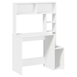 Berkfield Home Desk with Shelves White 100x45x140 cm Engineered Wood - Size: 100 x 45 x 140 cm - thumbnail 2
