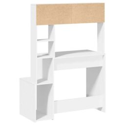 Berkfield Home Desk with Shelves White 100x45x140 cm Engineered Wood - Size: 100 x 45 x 140 cm - thumbnail 6