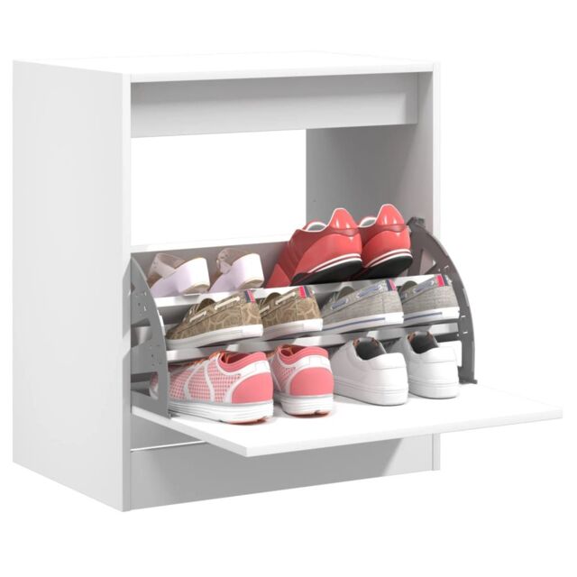 Berkfield Home Shoe Cabinet White 60x42x69 cm Engineered Wood - Size: 60 x 42 x 69 cm - image 1